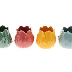 Keramik Übertopf Tulpe 4/Set D14cm H13.5cm