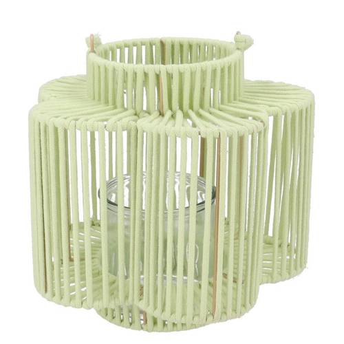 Laterne Cruz Blume Pistache grün 15x28x27cm