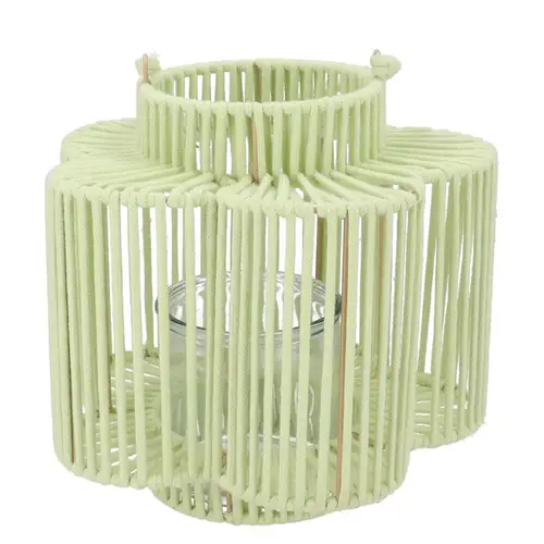 Laterne Cruz Blume Pistache grün 15x28x27cm