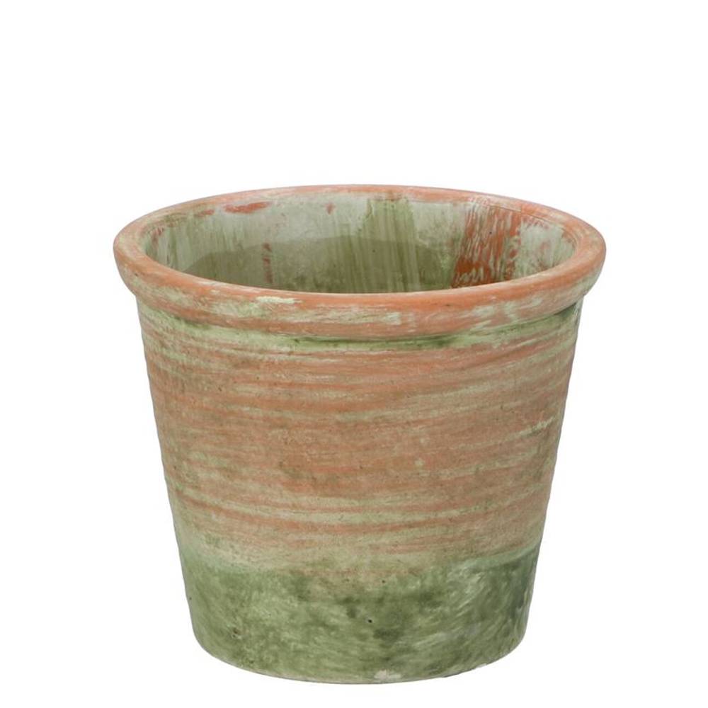 Keramik Übertopf Zement grün D12cm H10cm