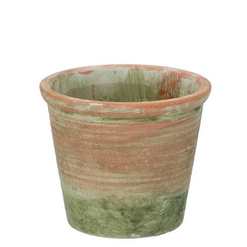 Keramik Übertopf Zement grün D12cm H10cm