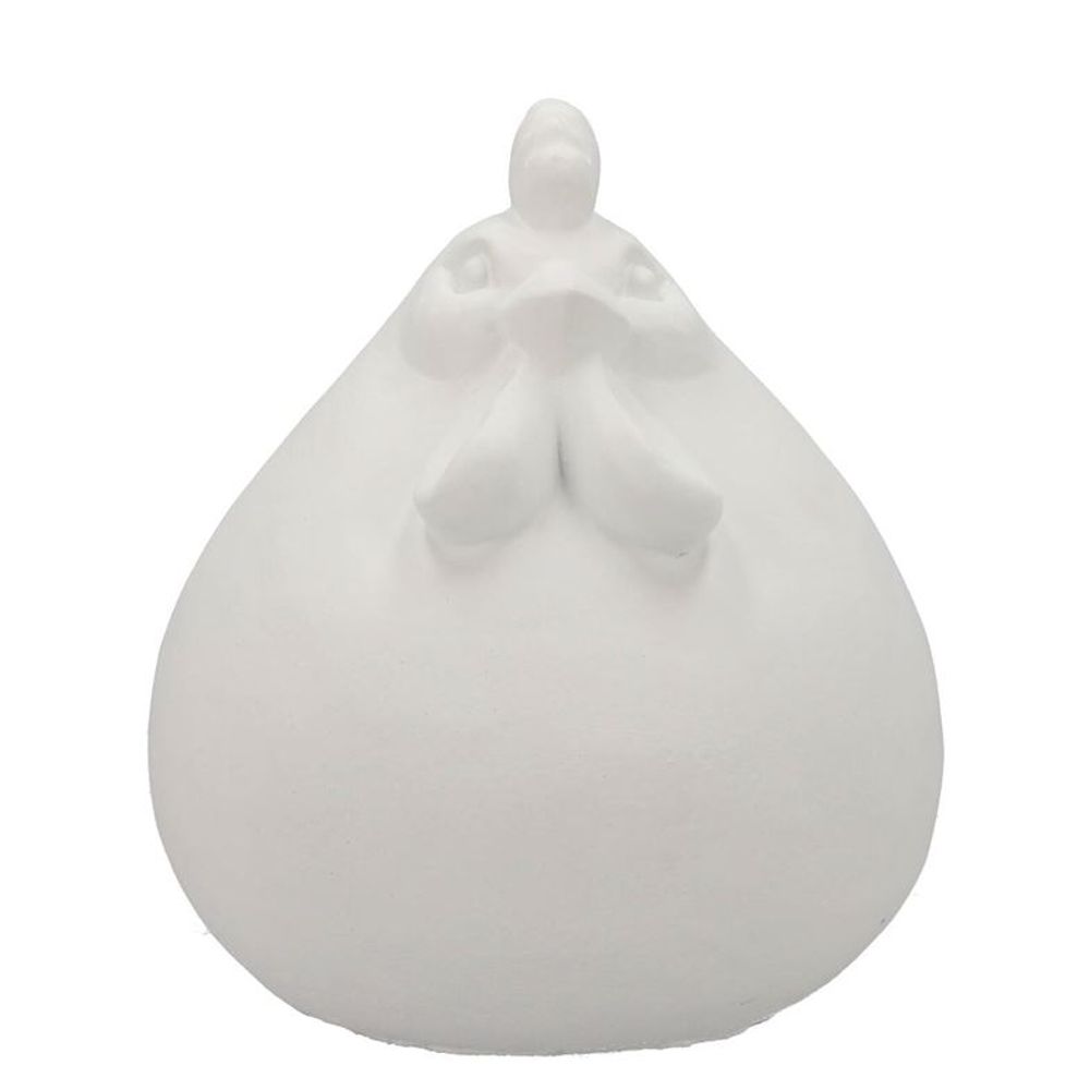 Beton Henne weiss 17x16x19cm