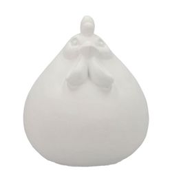Beton Henne weiss 17x16x19cm