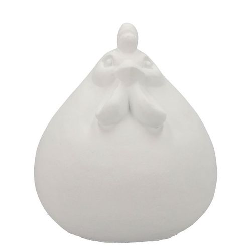 Beton Henne weiss 17x16x19cm