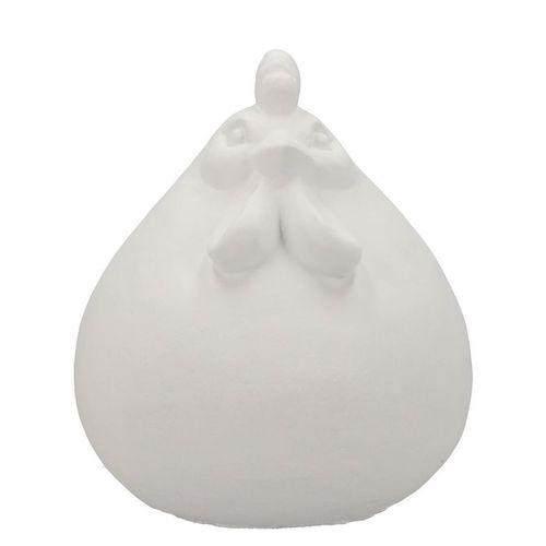 Beton Henne weiss 17x16x19cm