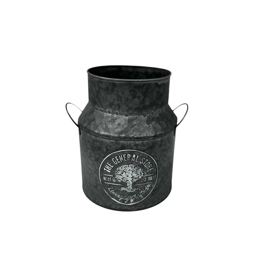 Zink Milchkanne grau D14cm H23cm
