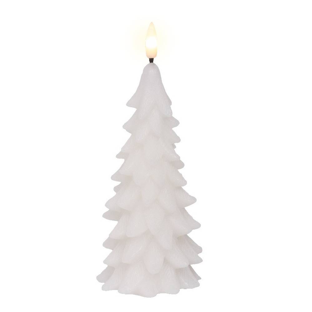 LED Kerzen Baum weiss D08 H19cm mit timer