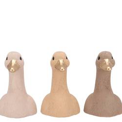 Ente Kopf mix braun 10x12x16cm