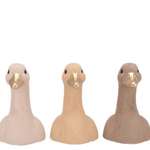 Ente Kopf mix braun 10x12x16cm