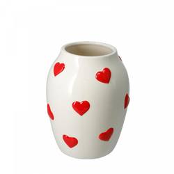 Keramik Vase Herz weiss D14cm H18cm