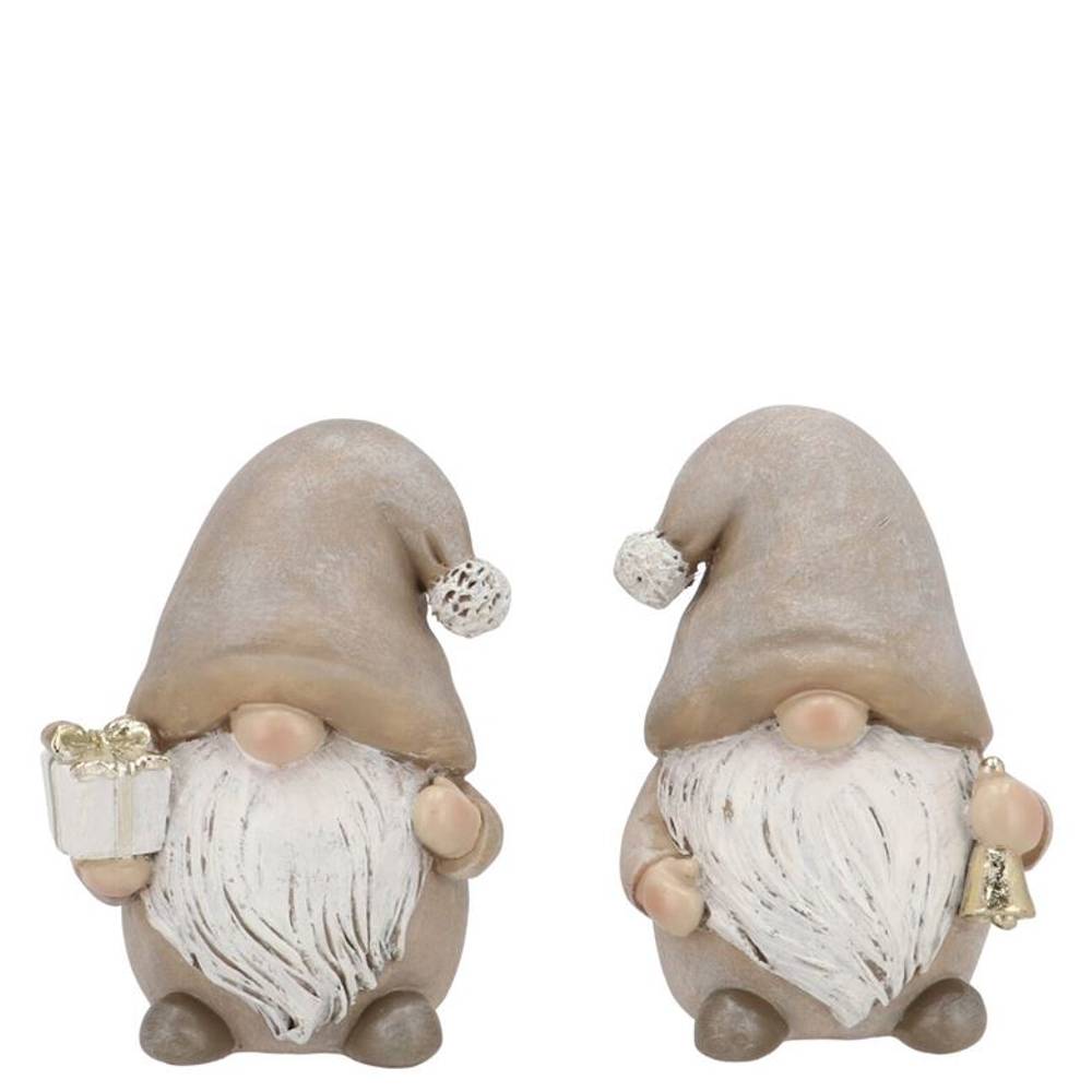Deko Gnom Glocke mix grau 08x06x10cm