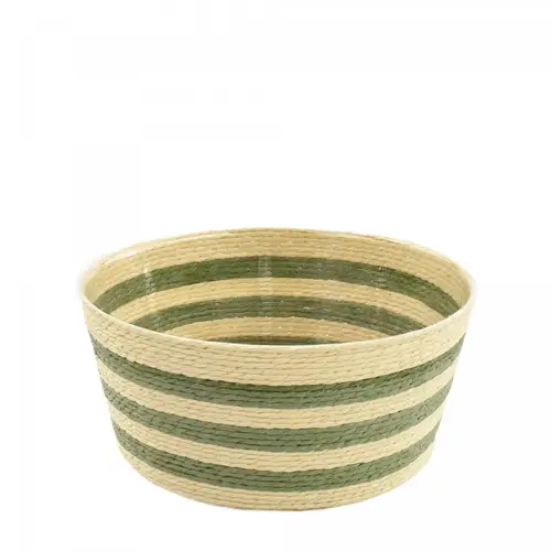 Korb Striped grün D16.5cm H08cm