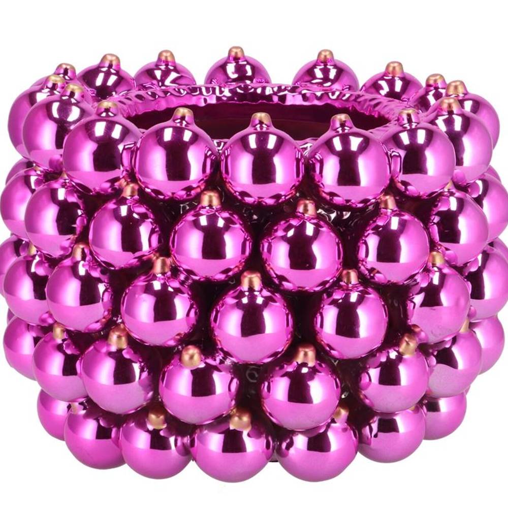 Weihnachtskugel Topf fuchsia 29x29x20cm