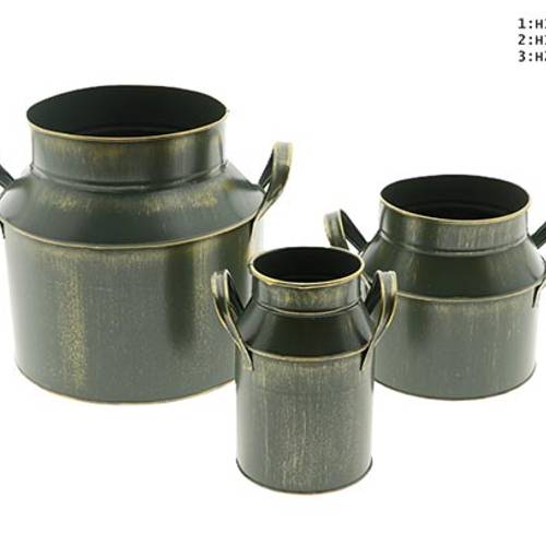 Milchkanne 3/Set grün D18cm H23cm