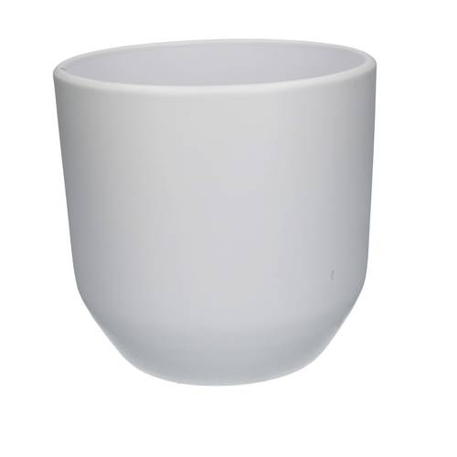 Keramik Übertopf Knick weiss D17cm H16cm