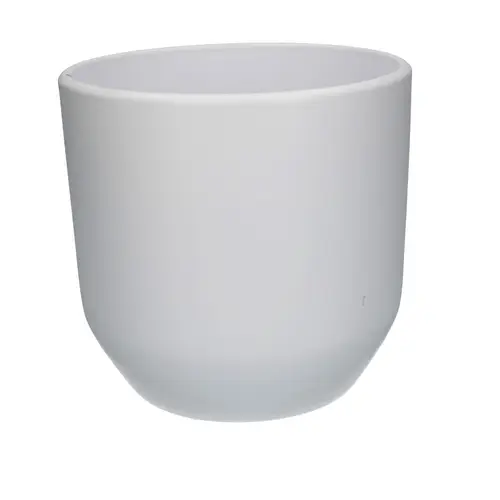 Keramik Übertopf Knick weiss D17cm H16cm