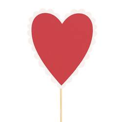 Herz auf Stab Lacey rot L10cm D08cm