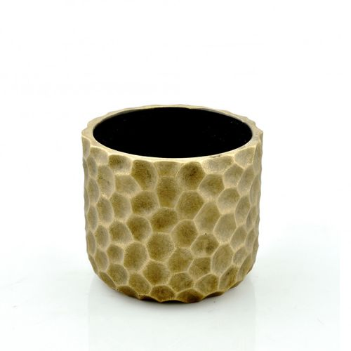 Keramik Übertopf Honig gold D14cm H12cm