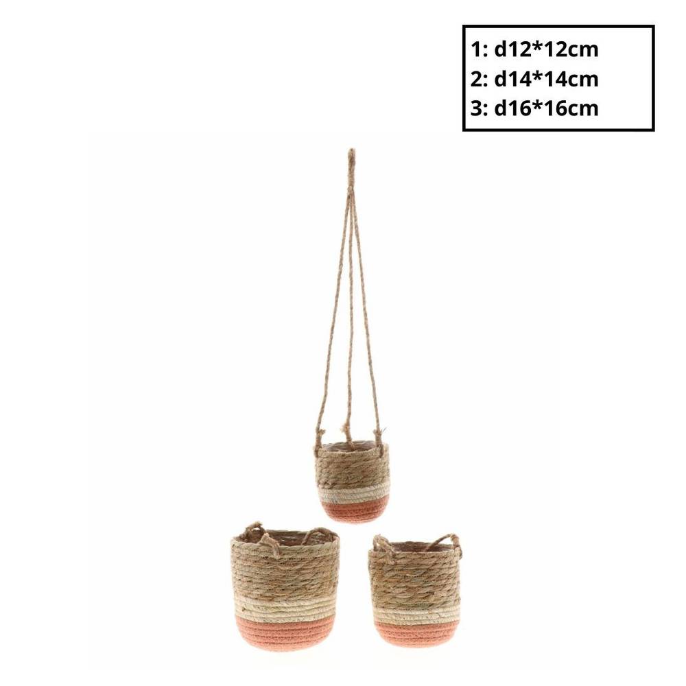 Korb Hang Nora 3/Set rosa D16cm H16cm