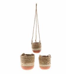 Korb Hang Nora 3/Set rosa D16cm H16cm