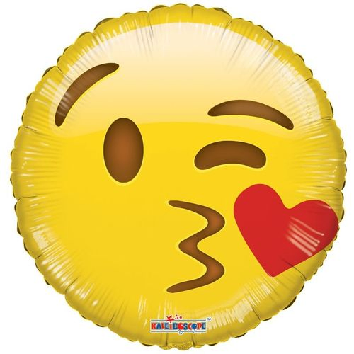 Ballon Emoji gold Kuss D45cm