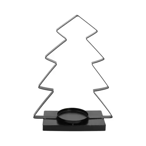 Teelichthalter Baum schwarz 09x21x28cm 