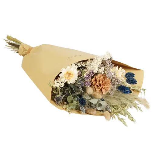 Trockenblumen Strauss Field blau L60cm