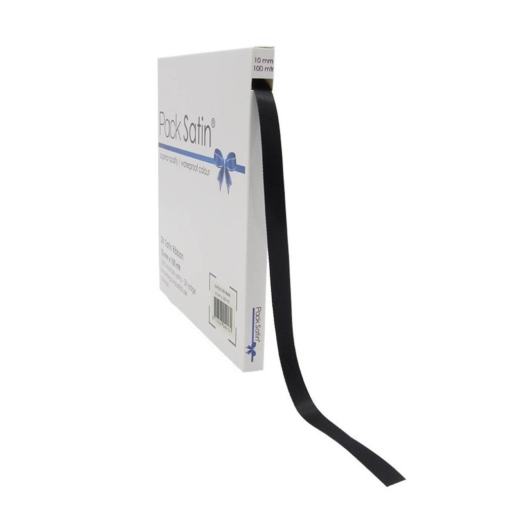 Band Vivant Satin schwarz 10mm 100m