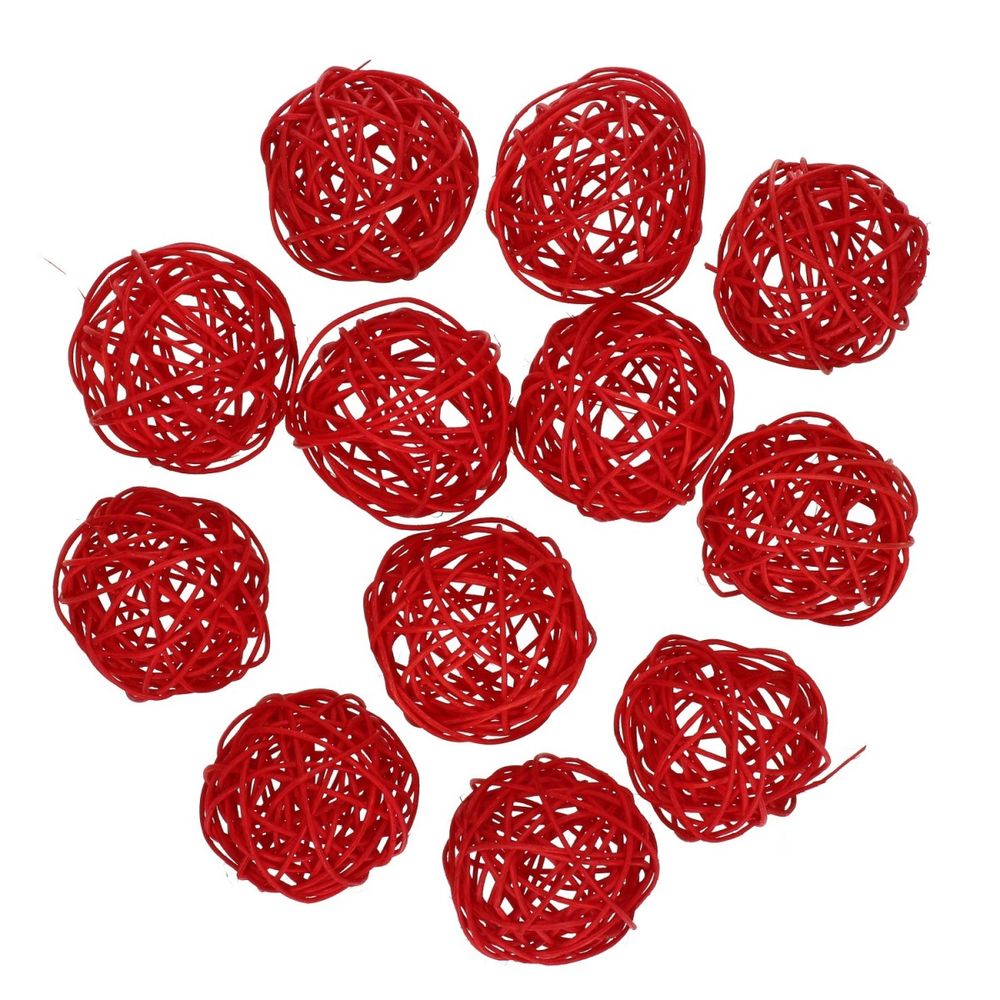 Rattan Kugel rot D06cm x12