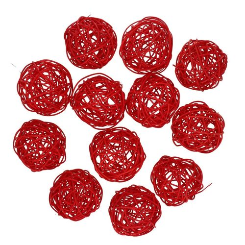 Rattan Kugel rot D06cm x12