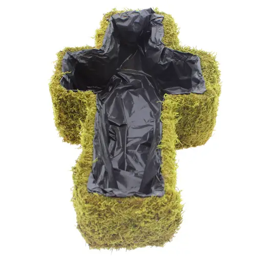 Moos Übertopf Kreuz grün D40cm