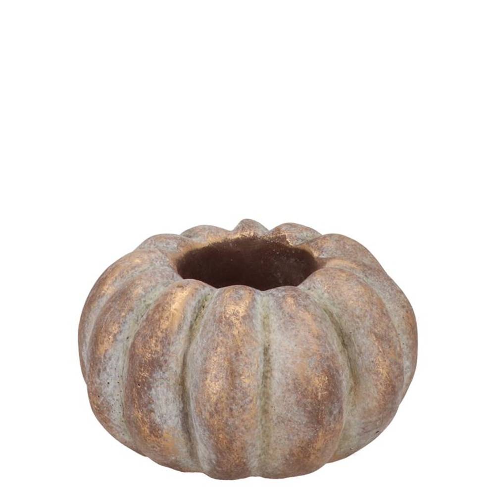 Beton Übertopf Kürbis gold 08×08×05cm