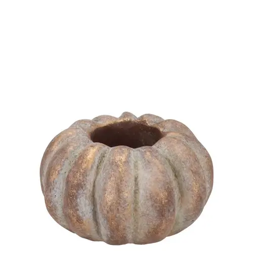 Beton Übertopf Kürbis gold 08×08×05cm
