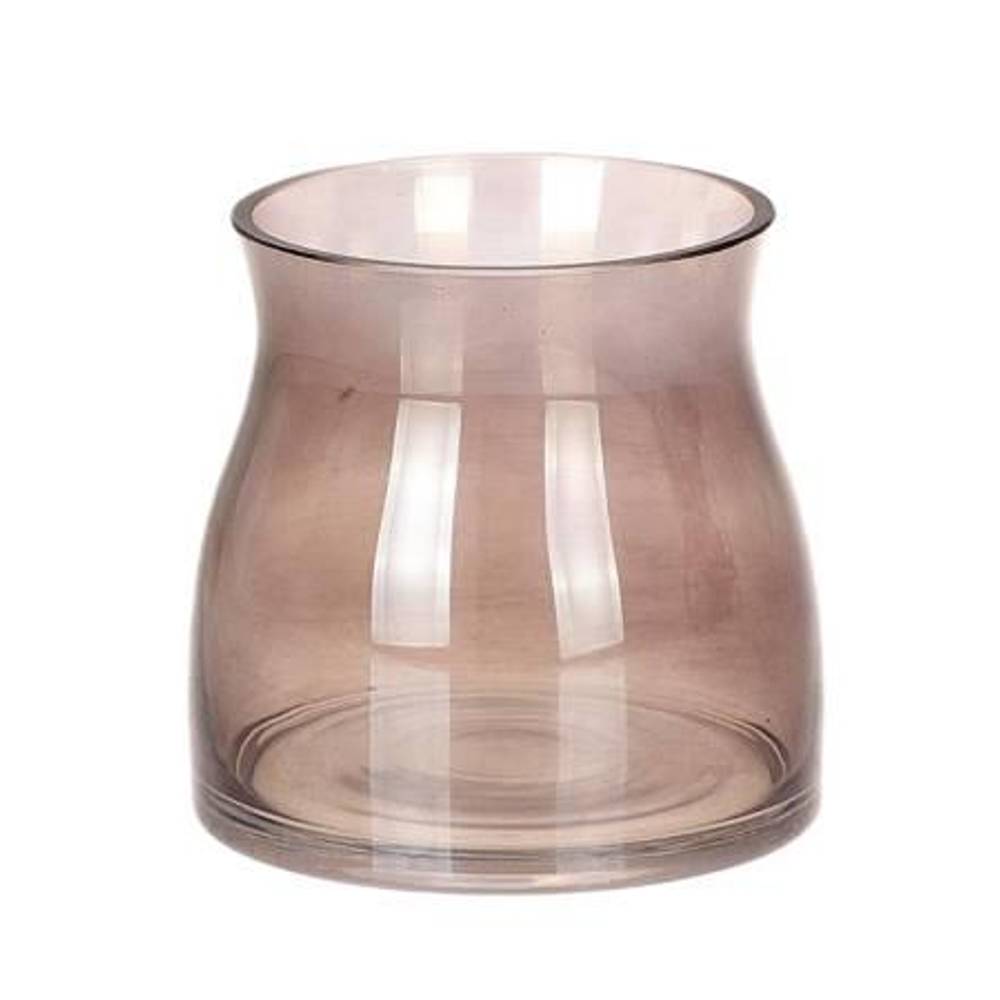 Glas Vase Rein taupe D08cm H09cm