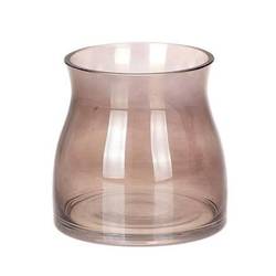 Glas Vase Rein taupe D08cm H09cm