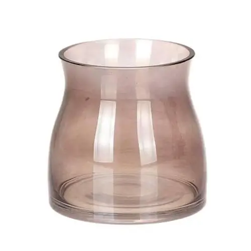 Glas Vase Rein taupe D08cm H09cm