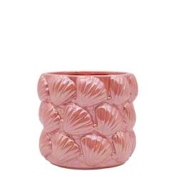 Keramik Übertopf Mare rosa D15cm H13.5cm