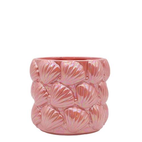 Keramik Übertopf Mare rosa D15cm H13.5cm