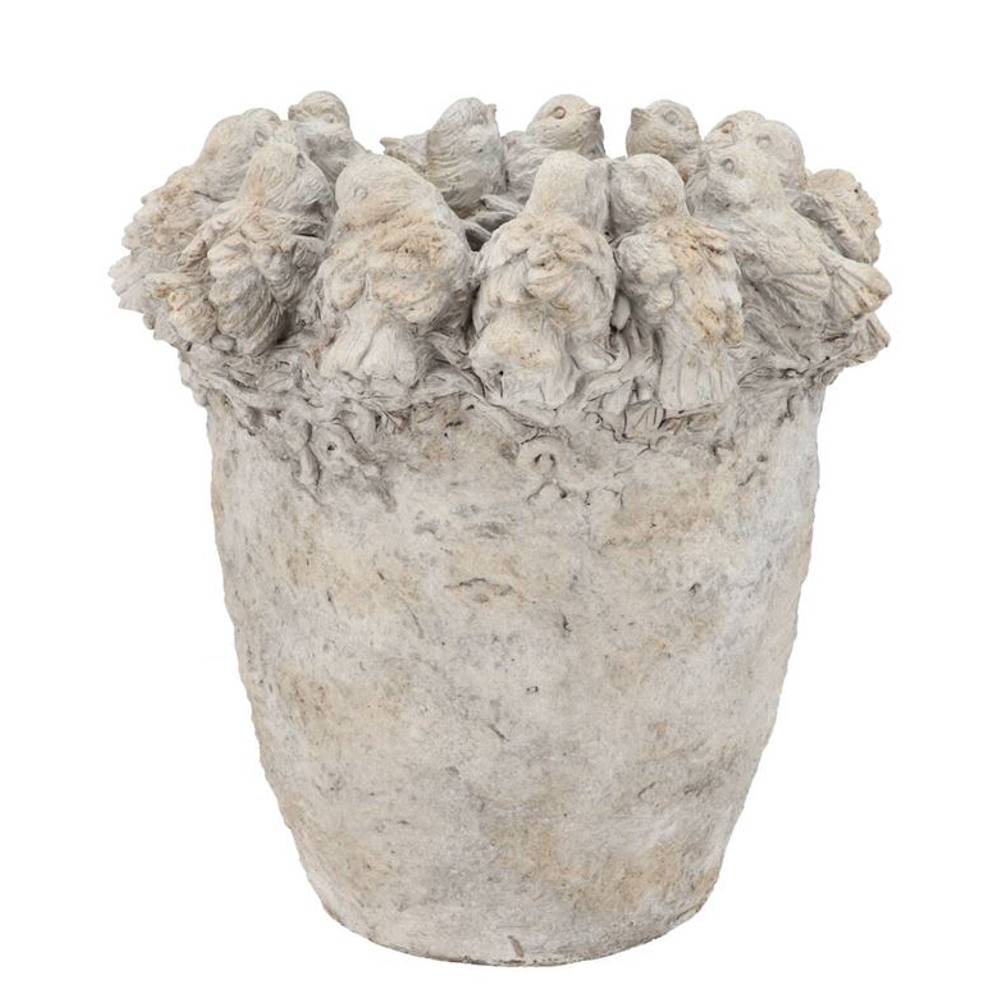 Beton Übertopf Sperling grau 28x27x28cm