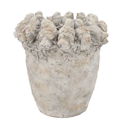 Beton Übertopf Sperling grau 28x27x28cm