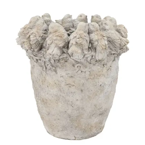 Beton Übertopf Sperling grau 28x27x28cm