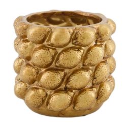 Keramik Übertopf Zitrone gold D17cm H15.5cm