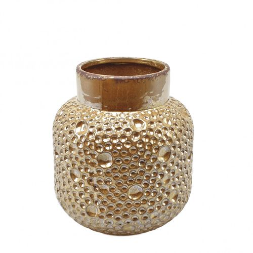 Keramik oorto gold d19cm h22.5cm