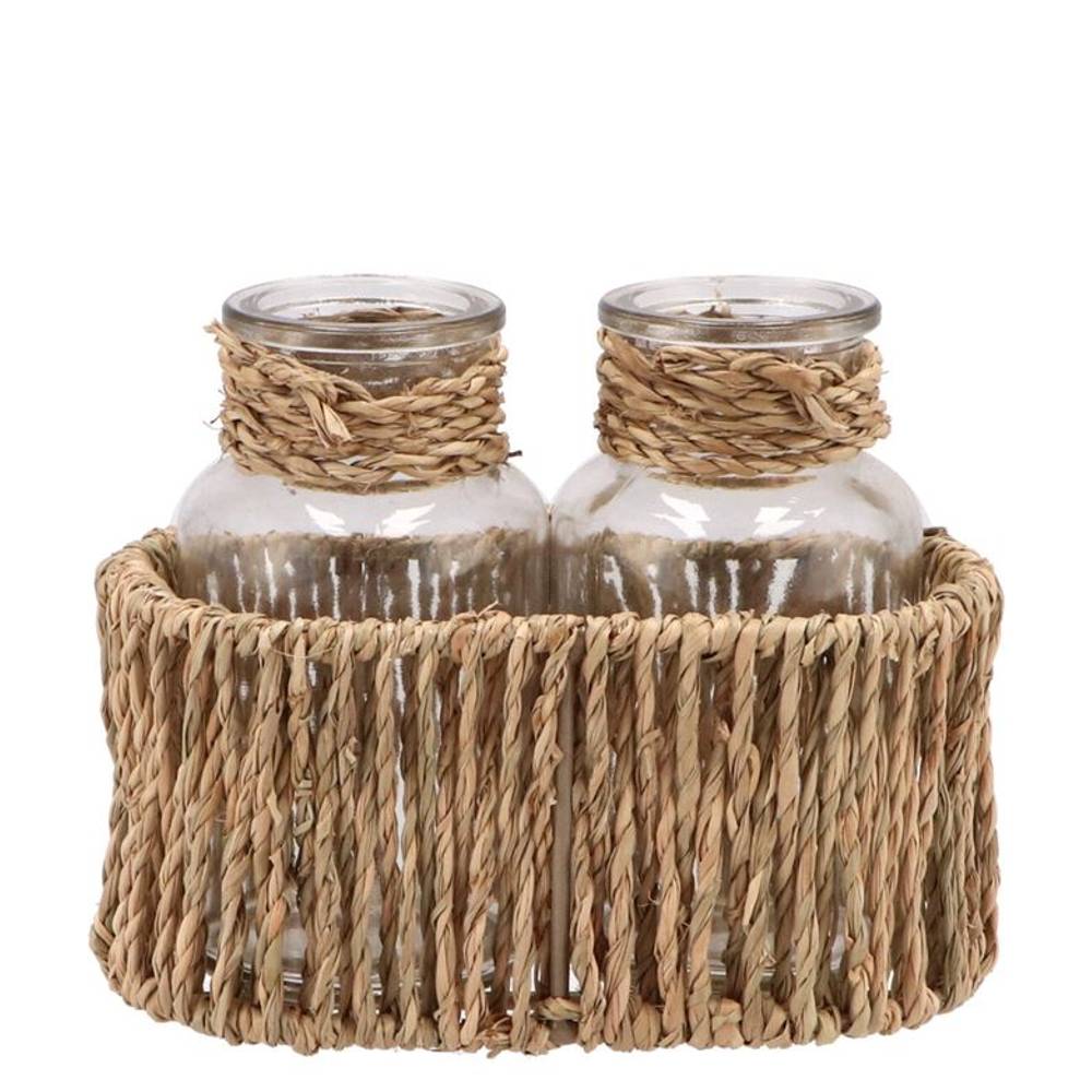 Glas Flasche Inca natur 16x9x8cm