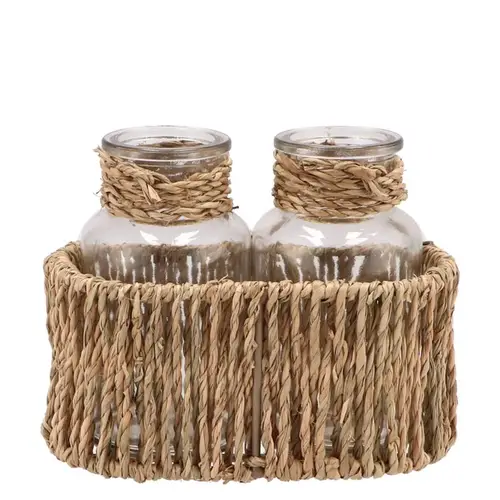 Glas Flasche Inca natur 16x9x8cm