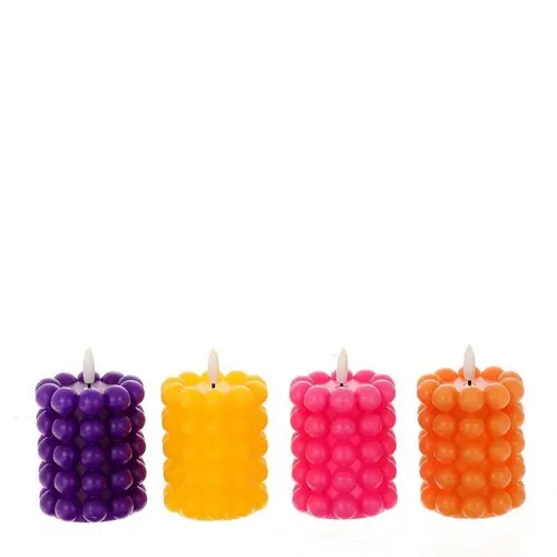 LED Kerzen Bubble mix D08cm H10cm incl batt