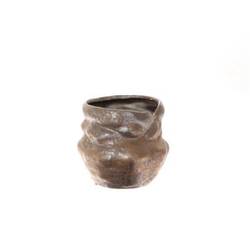 Keramik Übertopf Rock bronze D19cm H17.5cm