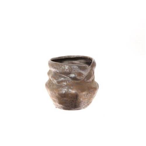 Keramik Übertopf Rock bronze D19cm H17.5cm