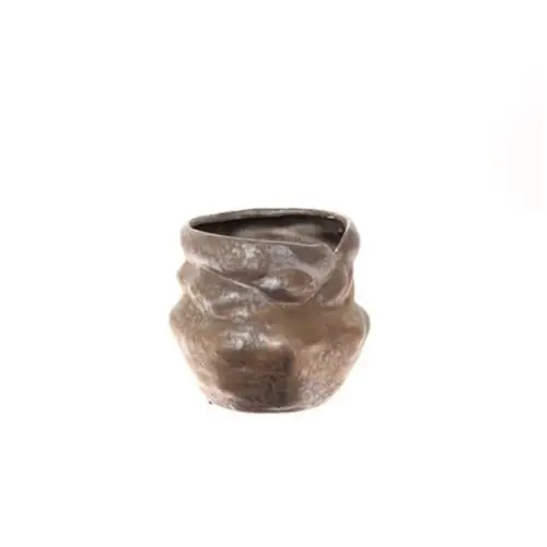 Keramik Übertopf Rock bronze D19cm H17.5cm