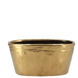 Keramik Übertopf Iron Stone gold 25x13x11cm